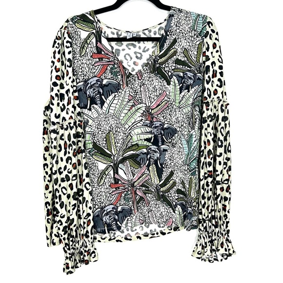 BLANKNYC longsleeve cheetah print blouse U19 - Picture 1 of 6